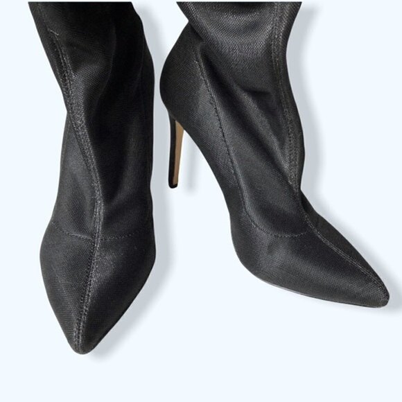 𝅺Badgley Mischka Stiletto Boots Jewel Ronny Shimmer Pointed Toe Evening Sock - Picture 5 of 11